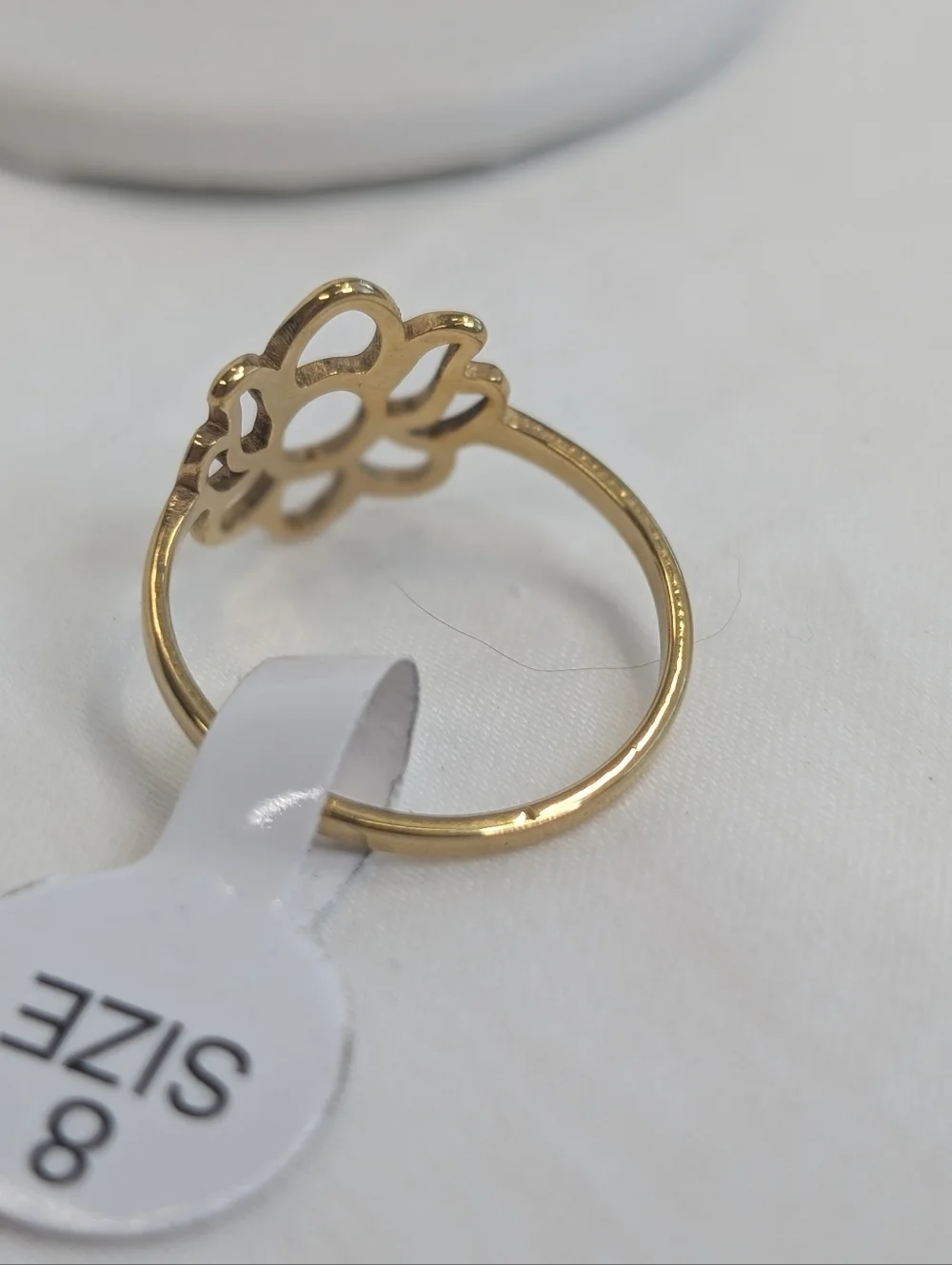 NWT Gold Lotus Flower Ring Size 8 Dainty Boho Minimalist Zen Yoga